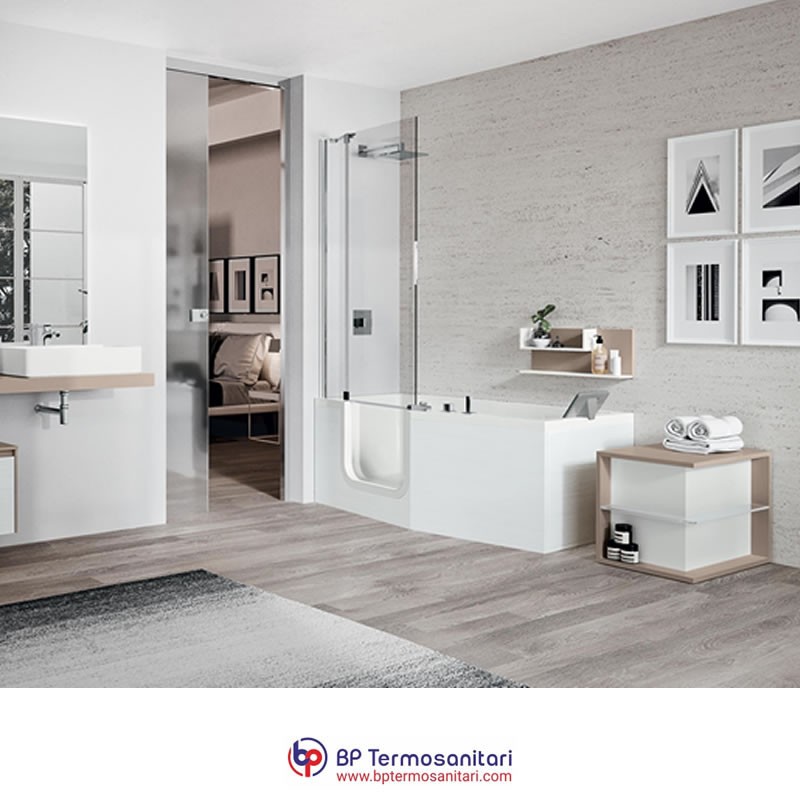 asche - Iris Comby Plus - Vasca con accesso facilitato, pannelli in acrilico o in laminato - idromassaggio