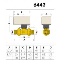 6442 - VALVOLA A SFERA A DUE VIE, MOTORIZZATA - CALEFFI - BP TERMOSANITARI