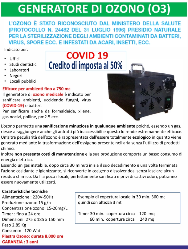 vendita online prezzi ottimi prezzi generatore di ozono professionale nl