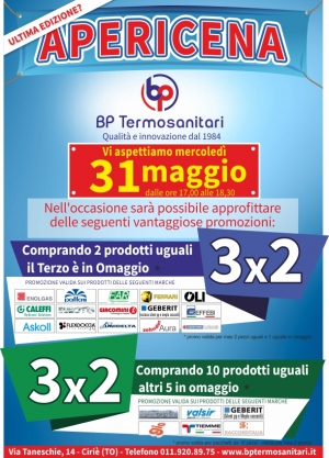 NOVIT&Agrave;!!!! MERCOLED&Igrave; 31 MAGGIO 2017 - EVENTO CIRIE' - APERICENA E PROMOZIONI 3X2 - ULTIMA EDIZIONE?